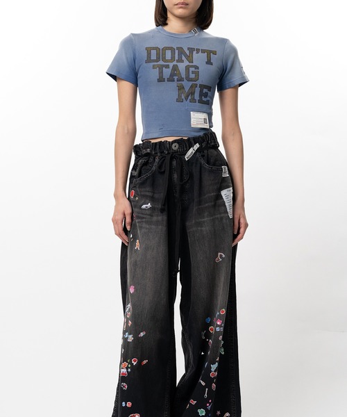 Maison MIHARA YASUHIRO（メゾンミハラヤスヒロ）の「Don't Tag Me Printed Mini T-shirt（Tシャツ/カットソー・レディース・ブラック・36/38）」の8枚目の写真