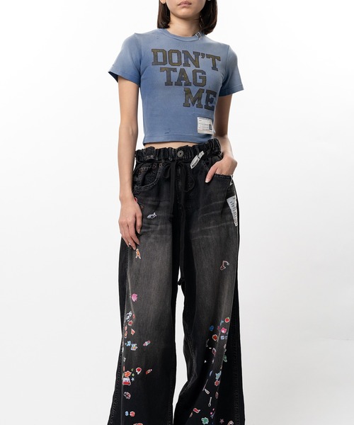 Maison MIHARA YASUHIRO（メゾンミハラヤスヒロ）の「Don't Tag Me Printed Mini T-shirt（Tシャツ/カットソー・レディース・ブラック・36/38）」の9枚目の写真