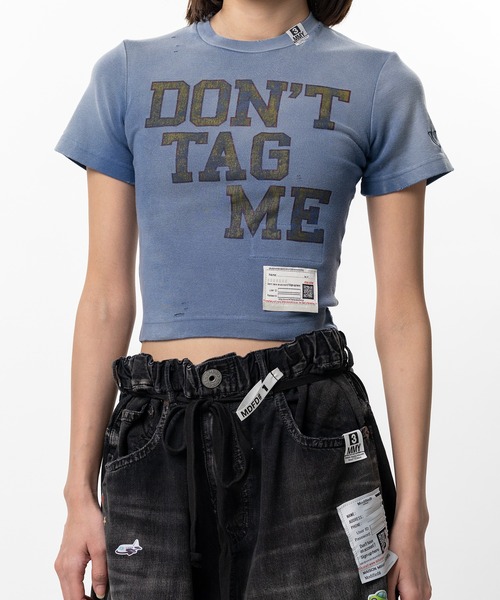 Maison MIHARA YASUHIRO（メゾンミハラヤスヒロ）の「Don't Tag Me Printed Mini T-shirt（Tシャツ/カットソー・レディース・ブラック・36/38）」の12枚目の写真