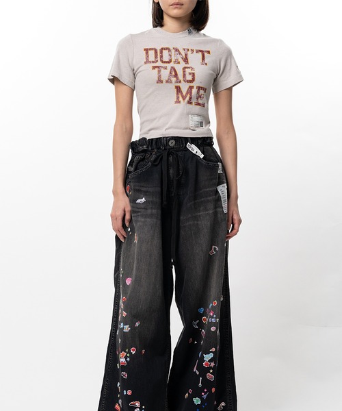 Maison MIHARA YASUHIRO（メゾンミハラヤスヒロ）の「Don't Tag Me Printed Mini T-shirt（Tシャツ/カットソー・レディース・ブラック・36/38）」の14枚目の写真
