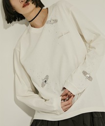 tanakadaisuke | 【tanakadaisuke/タナカダイスケ】Bijou Aid long sleeve T-shirt White/ビジューエイドロングスリーブTシャツ ホワイト(Tシャツ/カットソー)