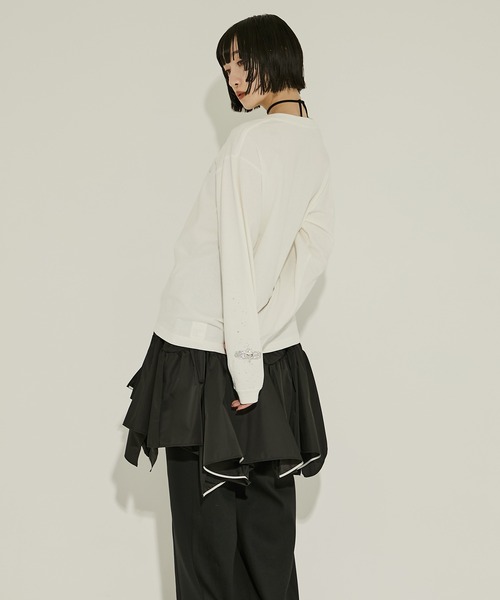 tanakadaisuke（タナカダイスケ）の「【tanakadaisuke/タナカダイスケ】Bijou Aid long sleeve T-shirt White/ビジューエイドロングスリーブTシャツ　ホワイト（Tシャツ/カットソー・レディース・ホワイト・2）」の4枚目の写真