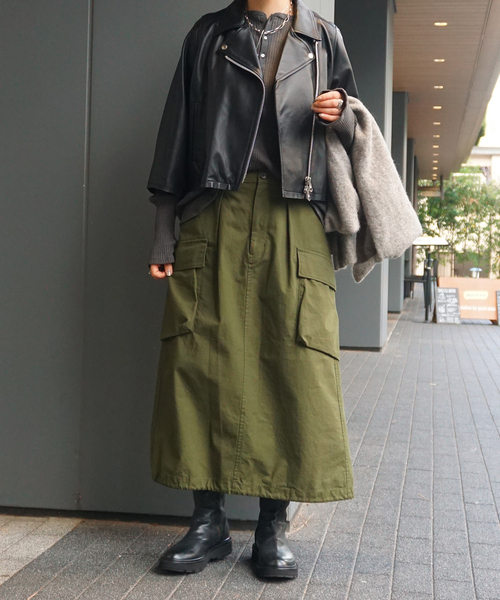 JOURNAL STANDARD LUXE(ジャーナルスタンダード ラックス)の「《追加》リップストップ カーゴスカート(スカート・レディース・ブラック/カーキ・FREE)」の15枚目の写真