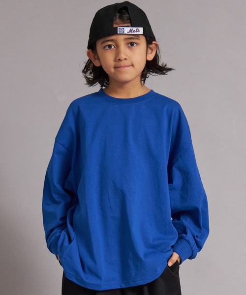 PAIRMANON STREET（ペアマノンストリート）の「【綿100%】シンプル 無地 ロンT【PAIRMANON STREET】（Tシャツ/カットソー・キッズ・レッド/ブラック/オフホワイト/ブラック系その他/ブルー・90/100/140/150/110/130/160/120）」の4枚目の写真