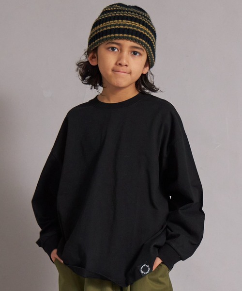 PAIRMANON STREET（ペアマノンストリート）の「【綿100%】シンプル 無地 ロンT【PAIRMANON STREET】（Tシャツ/カットソー・キッズ・レッド/ブラック/オフホワイト/ブラック系その他/ブルー・90/100/140/150/110/130/160/120）」の3枚目の写真