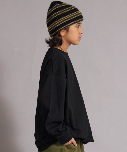 PAIRMANON STREET（ペアマノンストリート）の「【綿100%】シンプル 無地 ロンT【PAIRMANON STREET】（Tシャツ/カットソー・キッズ・レッド/ブラック/オフホワイト/ブラック系その他/ブルー・90/100/140/150/110/130/160/120）」の9枚目の写真