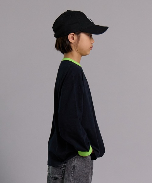 PAIRMANON STREET（ペアマノンストリート）の「【90-160cm】【綿100%】シンプル BIG 長袖Tシャツ【PAIRMANON STREET】（Tシャツ/カットソー・キッズ・レッド/ブラック/オフホワイト/ブラック系その他/ブルー/ブラック系その他2/チャコールグレー/オレンジ/ネイビー/パープル・90/100/140/150/110/130/160/120）」の20枚目の写真