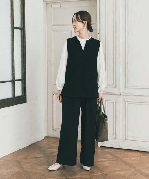 URBAN RESEARCH DOORS(アーバンリサーチドアーズ)の「フラワーオパールブラウス|オフィスカジュアル/フォーマル/オケージョン/セレモニー/入卒式/お呼ばれ(シャツ/ブラウス・レディース・オフホワイト/ブラック・FREE)」の9枚目の写真