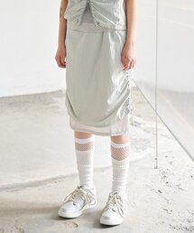 PIECEMAKER（ピースメーカー）の「TS NYLON LAYERED SKIRT (GREY)（スカート）」