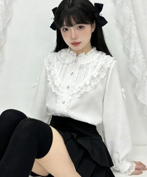 【Y2Kガーリー】レトロレースフリル長袖インナーシャツ