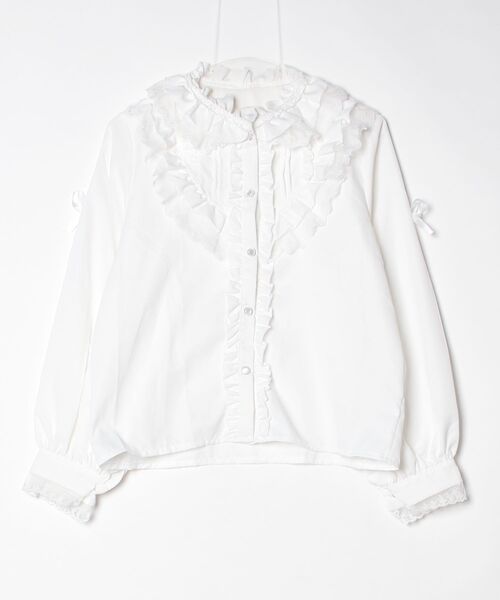 gossip！ロサンゼルス（ゴシップロサンゼルス）の「【Y2Kガーリー】レトロレースフリル長袖インナーシャツ（シャツ/ブラウス・レディース・ホワイト・FREE）」の7枚目の写真