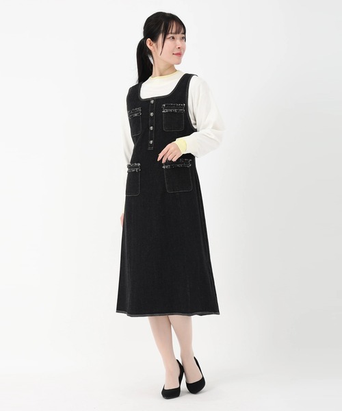 STRAWBERRY-FIELDS(ストロベリーフィールズ)の「アリコットストレッチ_デニムジャンパースカート(ジャンパースカート・レディース・ワンウォッシュ・2)」の2枚目の写真