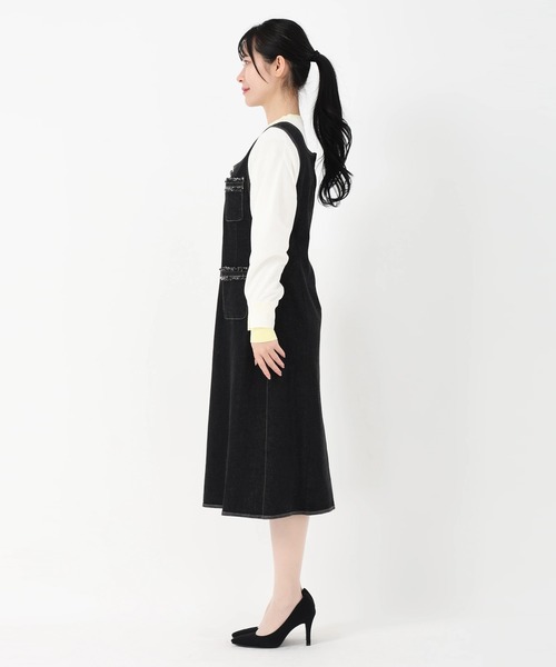 STRAWBERRY-FIELDS(ストロベリーフィールズ)の「アリコットストレッチ_デニムジャンパースカート(ジャンパースカート・レディース・ワンウォッシュ・2)」の3枚目の写真