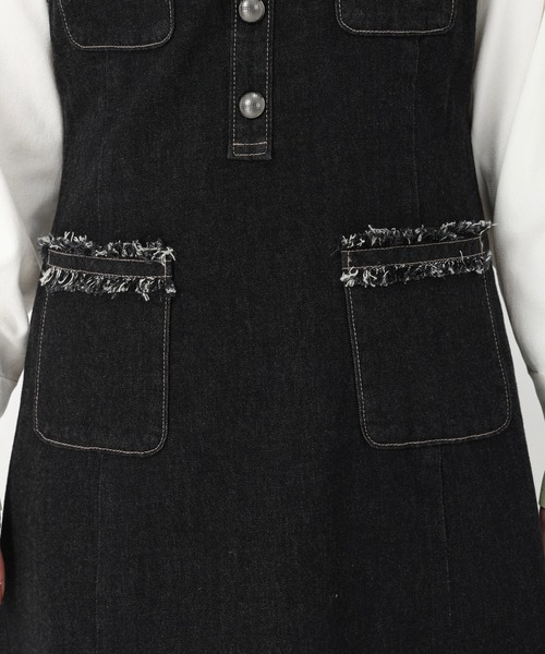 STRAWBERRY-FIELDS(ストロベリーフィールズ)の「アリコットストレッチ_デニムジャンパースカート(ジャンパースカート・レディース・ワンウォッシュ・2)」の7枚目の写真