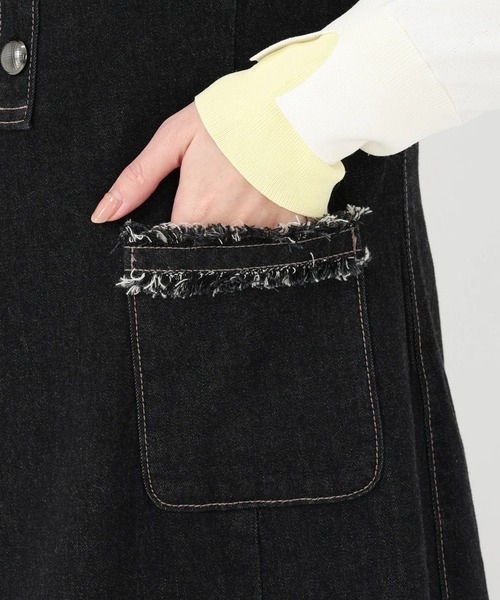 STRAWBERRY-FIELDS(ストロベリーフィールズ)の「アリコットストレッチ_デニムジャンパースカート(ジャンパースカート・レディース・ワンウォッシュ・2)」の8枚目の写真