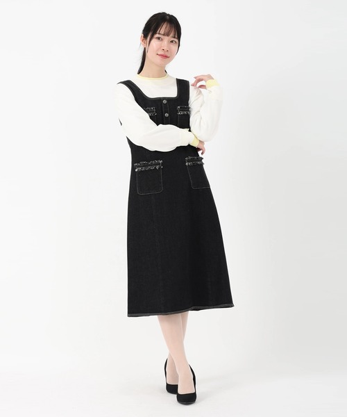 STRAWBERRY-FIELDS(ストロベリーフィールズ)の「アリコットストレッチ_デニムジャンパースカート(ジャンパースカート・レディース・ワンウォッシュ・2)」の10枚目の写真