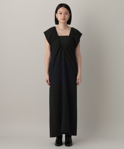 A part by（アパートバイ）の「Ｕネックギャザージャンスカ（ジャンパースカート・レディース・ブラック/ベージュ・FREE）」の6枚目の写真