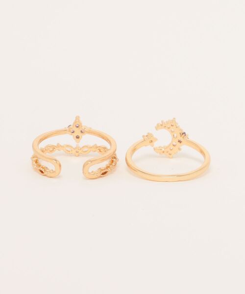 tone(トーン)の「【88eighty-eight】パープルゴールドMOON&STARリング2点セット【import】(MA)(リング・レディース・ゴールド・FREE)」の5枚目の写真