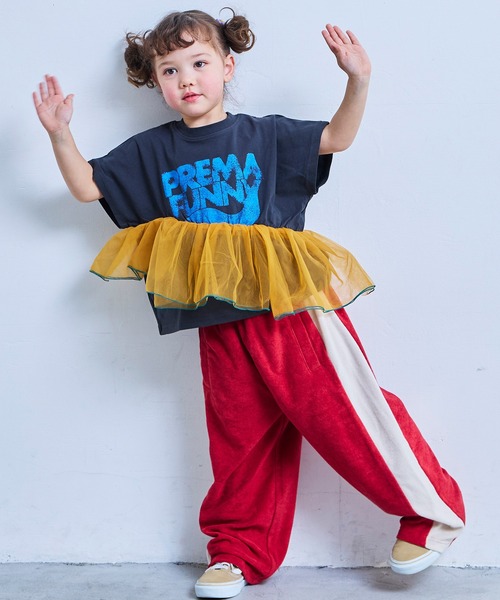 MARKEY'S（マーキーズ）の「ドルマンチュールドッキングTシャツ（Tシャツ/カットソー・キッズ・チャコール/グリーン/ホワイト系その他・100/120/110/90/150/140/130）」の6枚目の写真