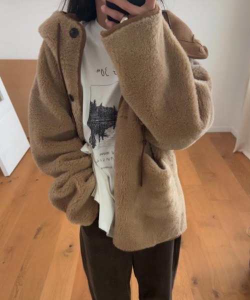semplice(センプリチェ)の「ラム毛のコート(その他アウター・レディース・キャメル・F)」の5枚目の写真