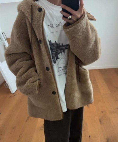 semplice(センプリチェ)の「ラム毛のコート(その他アウター・レディース・キャメル・F)」の6枚目の写真