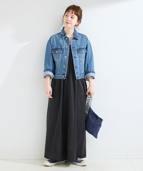 B.C STOCK（ベーセーストック）の「《追加3》【WEB限定】ウォッシャブル / ドット無地Vネックワンピース（ワンピース・レディース・ブラック系その他/ブラック・FREE）」の3枚目の写真