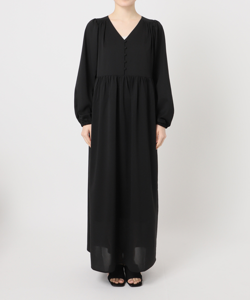 B.C STOCK（ベーセーストック）の「《追加3》【WEB限定】ウォッシャブル / ドット無地Vネックワンピース（ワンピース・レディース・ブラック系その他/ブラック・FREE）」の12枚目の写真