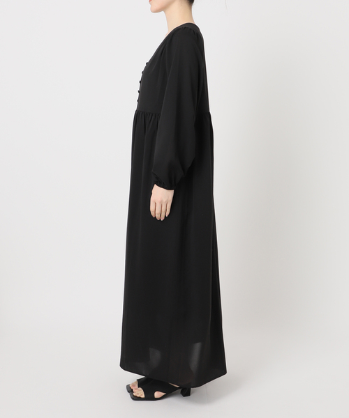 B.C STOCK（ベーセーストック）の「《追加3》【WEB限定】ウォッシャブル / ドット無地Vネックワンピース（ワンピース・レディース・ブラック系その他/ブラック・FREE）」の13枚目の写真