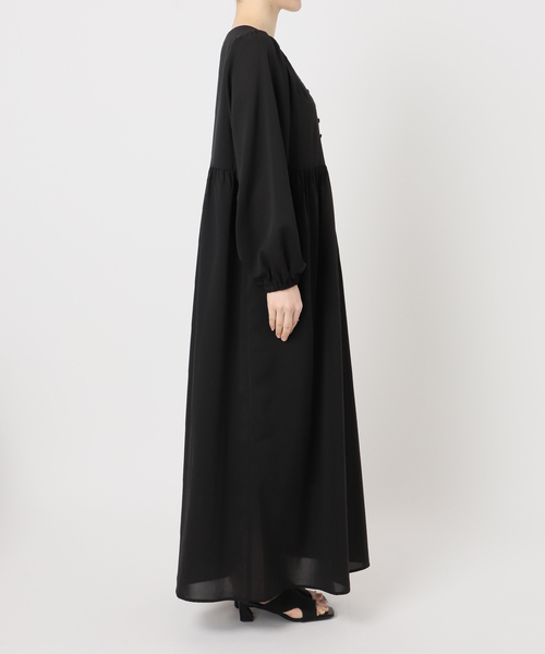 B.C STOCK（ベーセーストック）の「《追加3》【WEB限定】ウォッシャブル / ドット無地Vネックワンピース（ワンピース・レディース・ブラック系その他/ブラック・FREE）」の15枚目の写真