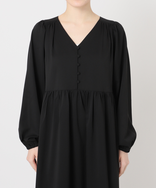 B.C STOCK（ベーセーストック）の「《追加3》【WEB限定】ウォッシャブル / ドット無地Vネックワンピース（ワンピース・レディース・ブラック系その他/ブラック・FREE）」の16枚目の写真