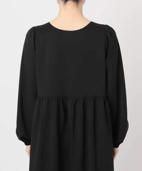 B.C STOCK（ベーセーストック）の「《追加3》【WEB限定】ウォッシャブル / ドット無地Vネックワンピース（ワンピース・レディース・ブラック系その他/ブラック・FREE）」の17枚目の写真