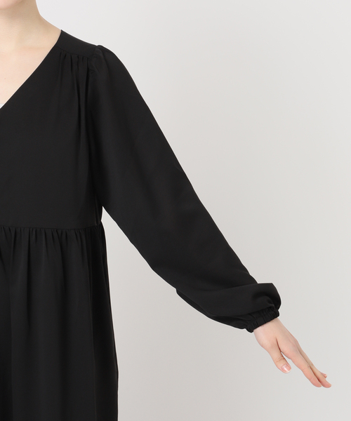 B.C STOCK（ベーセーストック）の「《追加3》【WEB限定】ウォッシャブル / ドット無地Vネックワンピース（ワンピース・レディース・ブラック系その他/ブラック・FREE）」の18枚目の写真