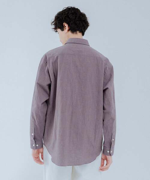 EDIFICE（エディフィス）の「コットンリネン ギンガム レギュラー シャツ（シャツ/ブラウス・メンズ・パープル/オレンジ・SMALL/MEDIUM/LARGE）」の7枚目の写真
