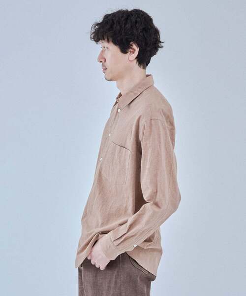 EDIFICE（エディフィス）の「コットンリネン ギンガム レギュラー シャツ（シャツ/ブラウス・メンズ・パープル/オレンジ・SMALL/MEDIUM/LARGE）」の17枚目の写真