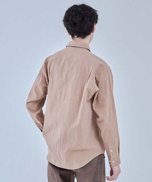 EDIFICE（エディフィス）の「コットンリネン ギンガム レギュラー シャツ（シャツ/ブラウス・メンズ・パープル/オレンジ・SMALL/MEDIUM/LARGE）」の18枚目の写真