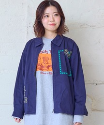 MARKEY'S（マーキーズ）の「ヘリンボンツイル刺繍プリントジャケット/おとな（カバーオール）」