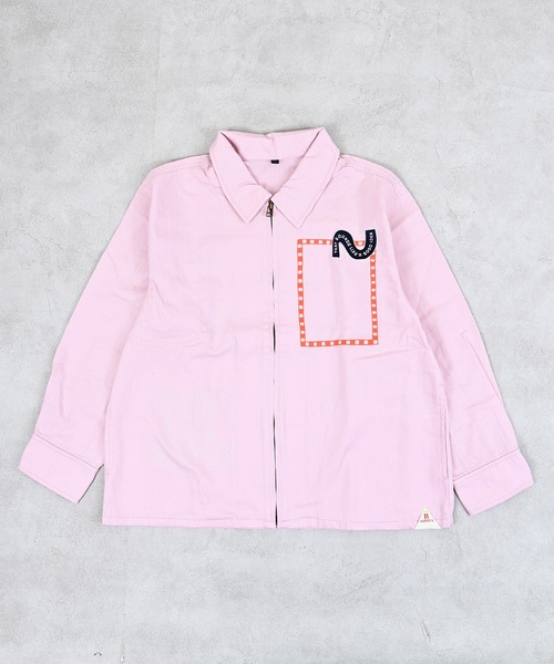 MARKEY'S(マーキーズ)の「ヘリンボンツイル刺繍プリントジャケット/おとな(カバーオール・レディース・ライトピンク/ネイビー・160cm)」の13枚目の写真