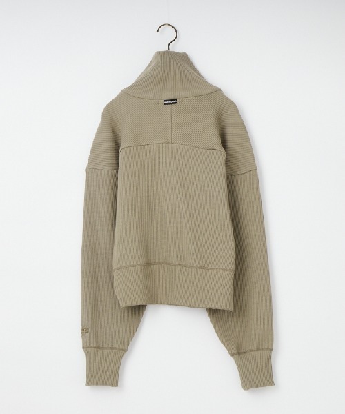 AMERICANA（アメリカーナ）の「[Americana/アメリカーナ] ヴィンテージリブ クロップド ジップカーディガン（カーディガン/ボレロ・レディース・グレイッシュベージュ/ベージュ・ONE SIZE）」の4枚目の写真