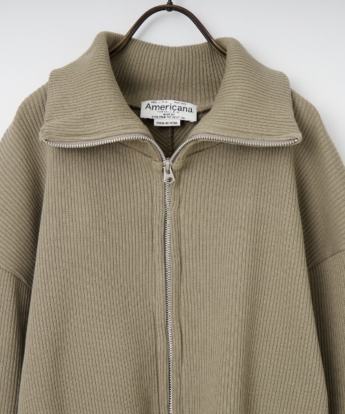 AMERICANA（アメリカーナ）の「[Americana/アメリカーナ] ヴィンテージリブ クロップド ジップカーディガン（カーディガン/ボレロ・レディース・グレイッシュベージュ/ベージュ・ONE SIZE）」の6枚目の写真
