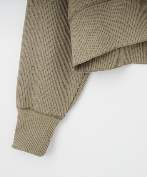 AMERICANA（アメリカーナ）の「[Americana/アメリカーナ] ヴィンテージリブ クロップド ジップカーディガン（カーディガン/ボレロ・レディース・グレイッシュベージュ/ベージュ・ONE SIZE）」の7枚目の写真