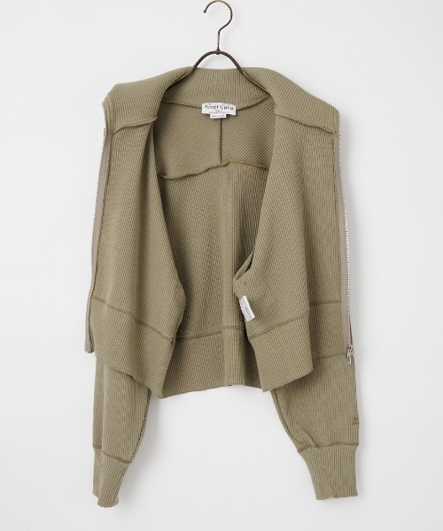 AMERICANA（アメリカーナ）の「[Americana/アメリカーナ] ヴィンテージリブ クロップド ジップカーディガン（カーディガン/ボレロ・レディース・グレイッシュベージュ/ベージュ・ONE SIZE）」の10枚目の写真