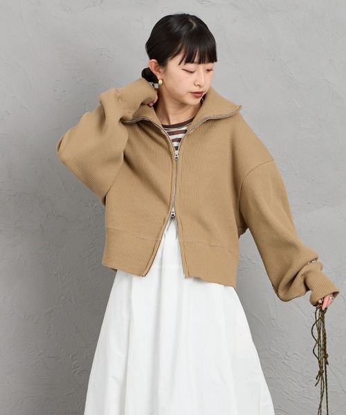 AMERICANA（アメリカーナ）の「[Americana/アメリカーナ] ヴィンテージリブ クロップド ジップカーディガン（カーディガン/ボレロ・レディース・グレイッシュベージュ/ベージュ・ONE SIZE）」の15枚目の写真