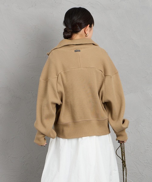 AMERICANA（アメリカーナ）の「[Americana/アメリカーナ] ヴィンテージリブ クロップド ジップカーディガン（カーディガン/ボレロ・レディース・グレイッシュベージュ/ベージュ・ONE SIZE）」の17枚目の写真