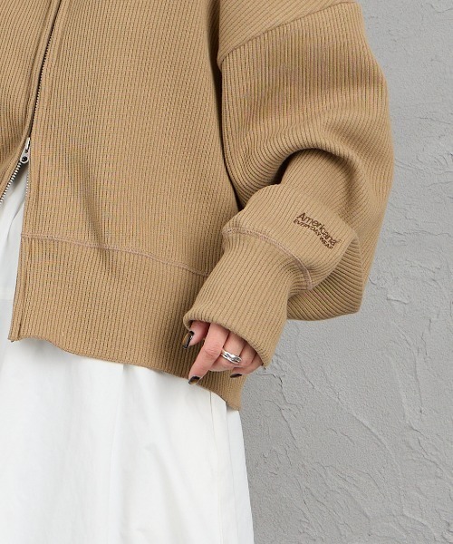 AMERICANA（アメリカーナ）の「[Americana/アメリカーナ] ヴィンテージリブ クロップド ジップカーディガン（カーディガン/ボレロ・レディース・グレイッシュベージュ/ベージュ・ONE SIZE）」の22枚目の写真