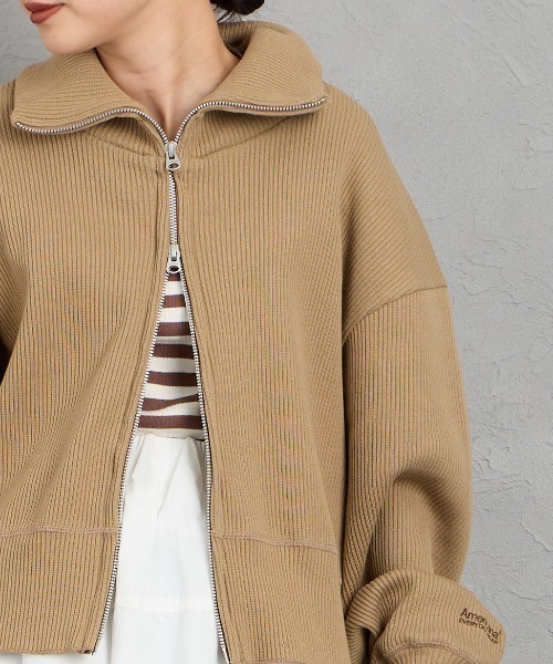 AMERICANA（アメリカーナ）の「[Americana/アメリカーナ] ヴィンテージリブ クロップド ジップカーディガン（カーディガン/ボレロ・レディース・グレイッシュベージュ/ベージュ・ONE SIZE）」の21枚目の写真