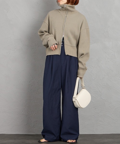 AMERICANA（アメリカーナ）の「[Americana/アメリカーナ] ヴィンテージリブ クロップド ジップカーディガン（カーディガン/ボレロ・レディース・グレイッシュベージュ/ベージュ・ONE SIZE）」の13枚目の写真