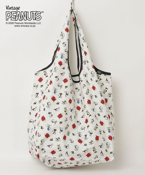 FRUIT OF THE LOOM(フルーツオブザルーム)の「【FRUIT OF THE LOOM/フルーツオブザルーム】FRUIT OF THE LOOM x PEANUTS エコバッグL1(エコバッグ/サブバッグ・レディース・アイボリー/チャコールグレー・FREE)」の1枚目の写真