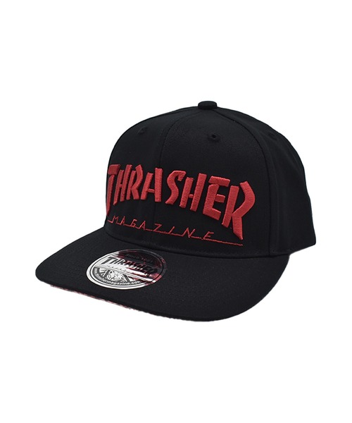 THRASHER(スラッシャー)の「THRASHER/スラッシャー キッズ キャップ フラットバイザー 26TH-C01K(キャップ・キッズ・ブラック×ブラック/ブラック×グリーン/ブラック×レッド・YOUTH)」の2枚目の写真