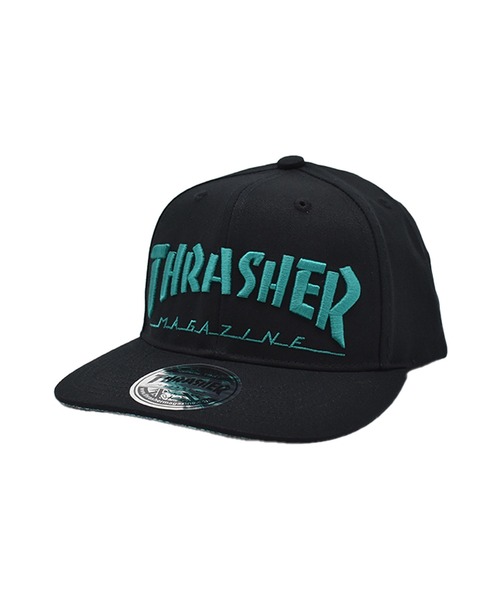 THRASHER(スラッシャー)の「THRASHER/スラッシャー キッズ キャップ フラットバイザー 26TH-C01K(キャップ・キッズ・ブラック×ブラック/ブラック×グリーン/ブラック×レッド・YOUTH)」の3枚目の写真
