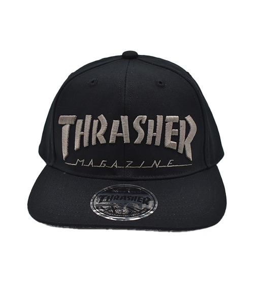 THRASHER(スラッシャー)の「THRASHER/スラッシャー キッズ キャップ フラットバイザー 26TH-C01K(キャップ・キッズ・ブラック×ブラック/ブラック×グリーン/ブラック×レッド・YOUTH)」の4枚目の写真